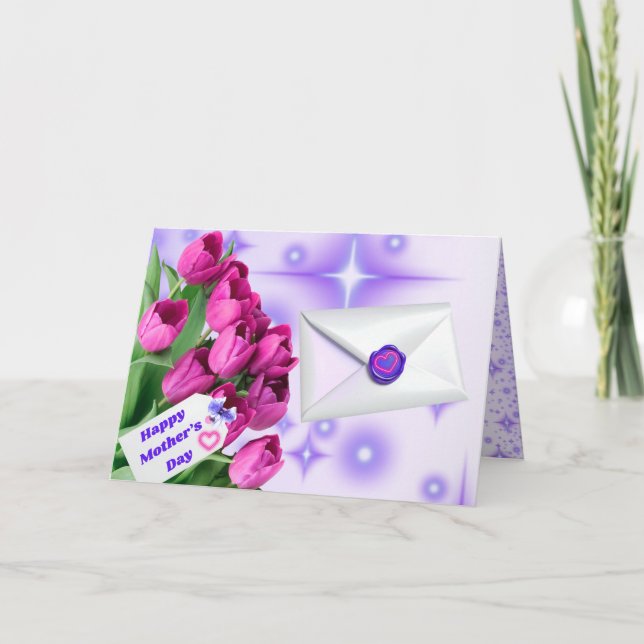Frohe Muttertags-Tulpenkarte Karte (Vorderseite)