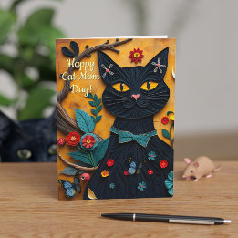 Frohe Muttertagskarte von der schwarzen Katze Karte