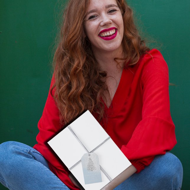 Frohe Namen Weihnachtsbaum Blue Snow Geschenkanhänger (Merry To Name Holiday Christmas Tree Blue Snow Gift Tags)