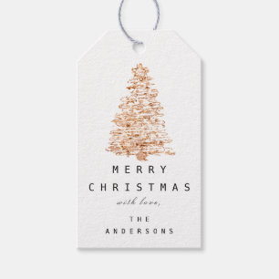 Frohe Namen Weihnachtsbaum Rose Gold Geschenkanhänger