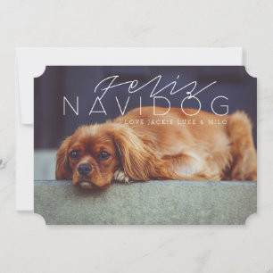 Frohe Navidog Feiertagsfoto Feiertagskarte