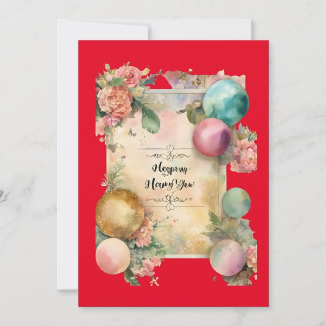 frohe neue Jahr 2024 Einladungskarten (Vorderseite)