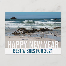 Frohe Neujahr Australien Beach Landschaft Vögel Postkarte