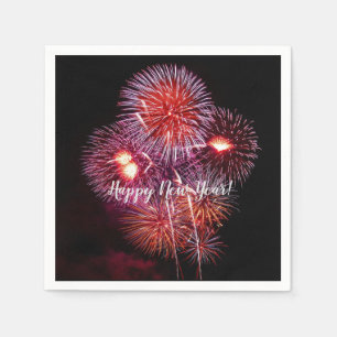 Frohe Neujahrs-Feuerwerksparty-Feier Serviette