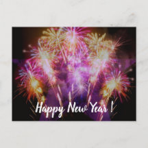 Frohe Neujahrs-Feuerwerkspostkarte