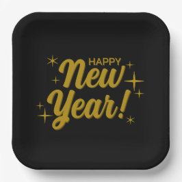 Frohe Neujahrs-Papierteller Pappteller