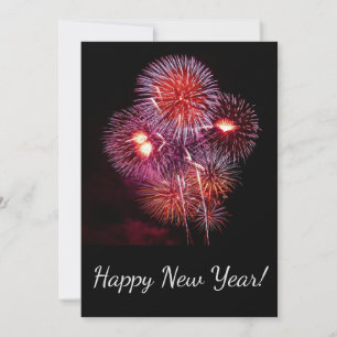 Frohe Neujahrsgrüße Feuerwerk Feiern Feiertagskarte