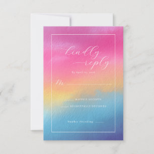 Frohe Ombre-Wasserfarben-Verläufe RSVP Karte