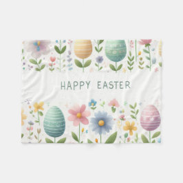 Frohe Osterblüten Fleecedecke