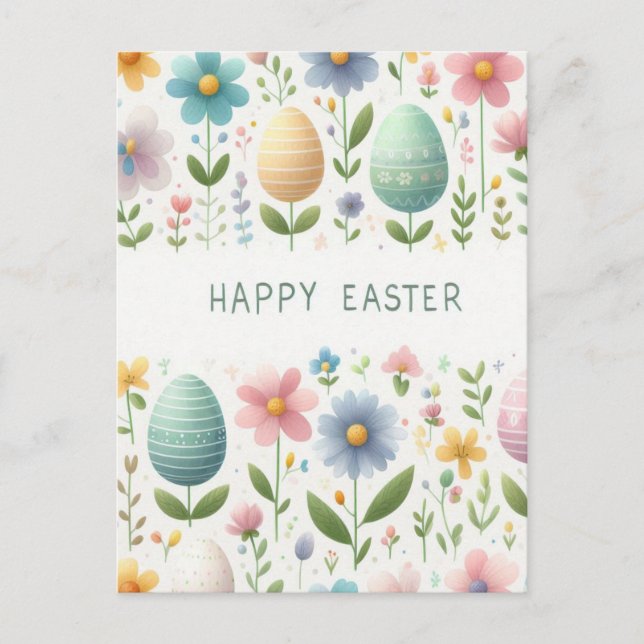 Frohe Osterblüten Postkarte (Vorderseite)