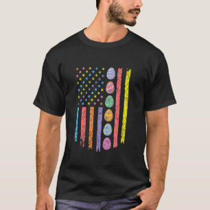 Frohe Ostereier Jagd USA Amerikanische Flagge Männ T-Shirt