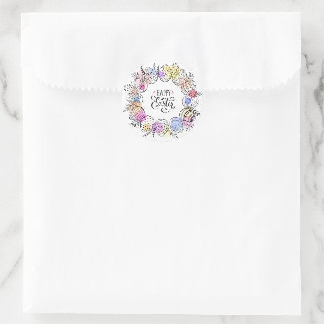 Frohe Ostereier Runder Aufkleber (Tasche)