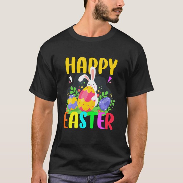 Frohe Osterfeier für weibliches Jugendkind mit Nie T-Shirt (Vorderseite)