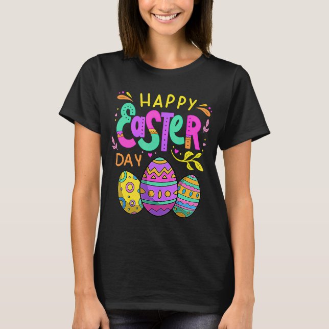 Frohe Osterfeier mit Eiern Ostern T-Shirt (Vorderseite)