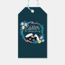 Frohe Osterfeige, Schwarze Katze mit sonnigen Ohre