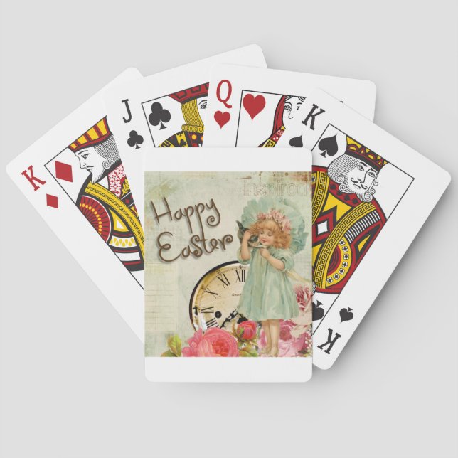 frohe Osterfrau Spielkarten (Rückseite)