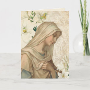 Frohe Ostergottesdienst-Gebet Jungfrau Maria Vinta Feiertagskarte