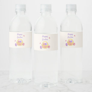 Frohe Osterkörbe und Schmetterlinge Wasserflaschenetikett