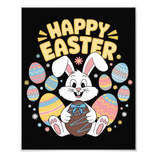 Frohe Ostern 2025 Eier Hase Süßer Hase Fotodruck