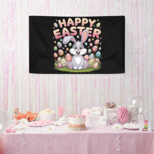 Frohe Ostern 2025 Eier Hase Süßer Kaninchen Banner