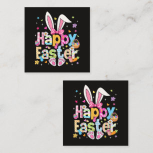 Frohe Ostern 2026 Süßer Hase Kaninchen Quadratische Visitenkarte