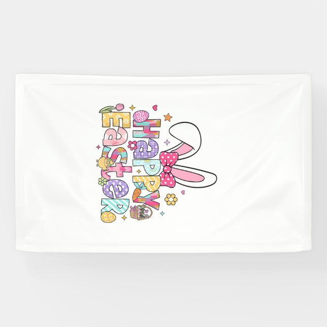 Frohe Ostern 2026 Süßer Hase Osterhase Ostertag Fr Banner (Horizontal)