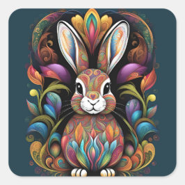 Frohe Ostern 2 Quadratischer Aufkleber