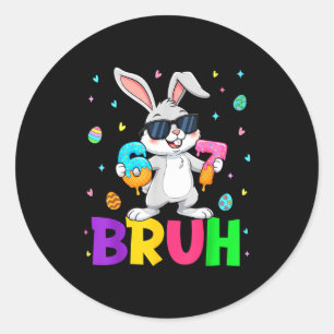 Frohe Ostern 67 Six Seven Bruh Meme Bunny Kaninche Runder Aufkleber