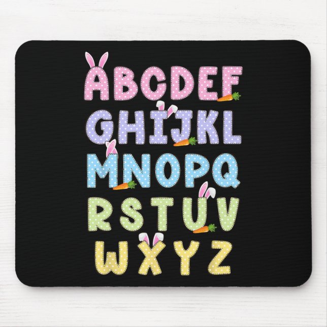 Frohe Ostern Alphabet Abc Elemeno Für Lehrer Mousepad (Vorne)
