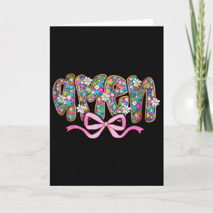 Frohe Ostern Amen Floral Preppy Ostern Bibelvers Karte