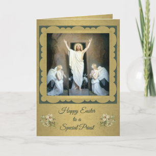 Frohe Ostern an einen katholischen Priester religi Feiertagskarte