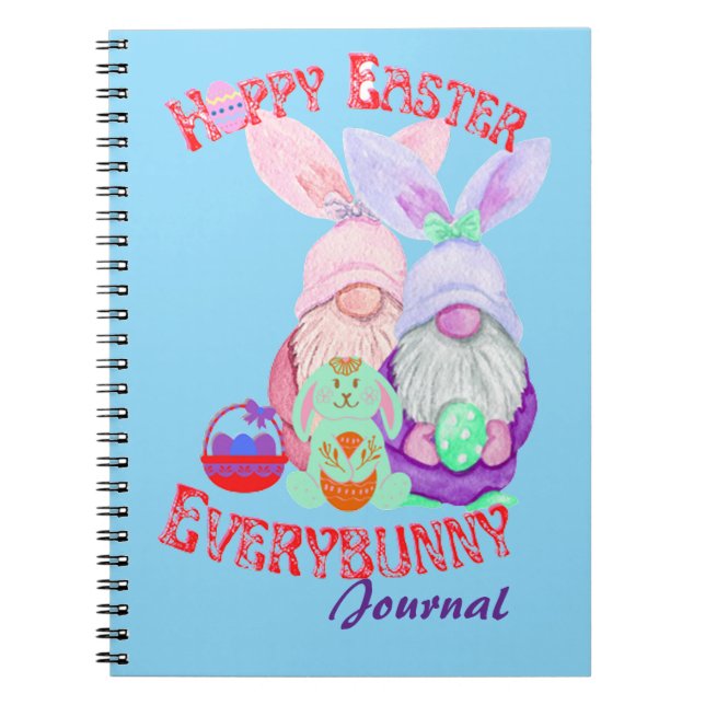 Frohe Ostern an jeden Hasen und Gnom Notizblock (Vorderseite)