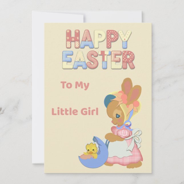 Frohe Ostern an mein kleines Mädchen Postkarte (Vorderseite)