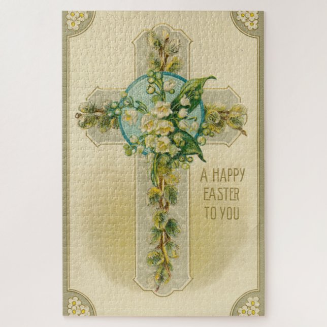 Frohe Ostern an Sie - Antike Postkarte,  Puzzle (Vertikal)