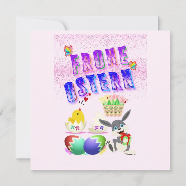 Frohe Ostern Ankündigung (Vorderseite)