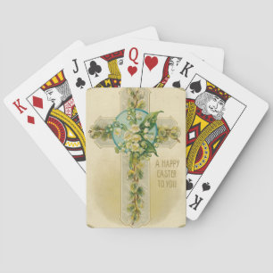 Frohe Ostern - Antike Postkarte,  Spielkarten