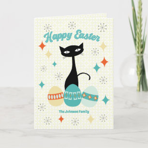 Frohe Ostern, Atomzeitalter, Mid Century Modern Ka Feiertagskarte