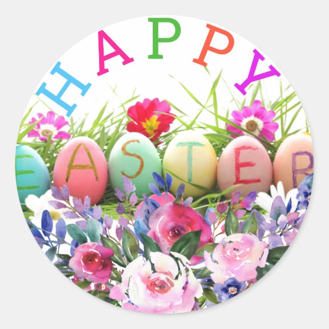 Frohe Ostern Aufkleber (Vorderseite)