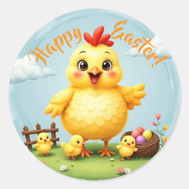 Frohe Ostern Aufkleber (Vorderseite)