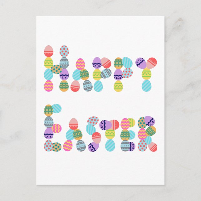 Frohe Ostern aus Eiern | Funny Ostereier Postkarte (Vorderseite)