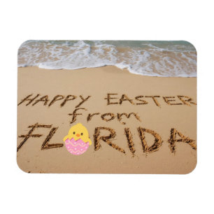 Frohe Ostern aus Florida In den Sand geschrieben Magnet