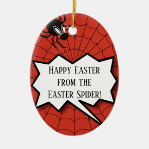 Frohe Ostern aus Ostern Spinne viele Eier Keramik Ornament