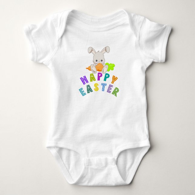 Frohe Ostern Baby Strampler (Vorderseite)