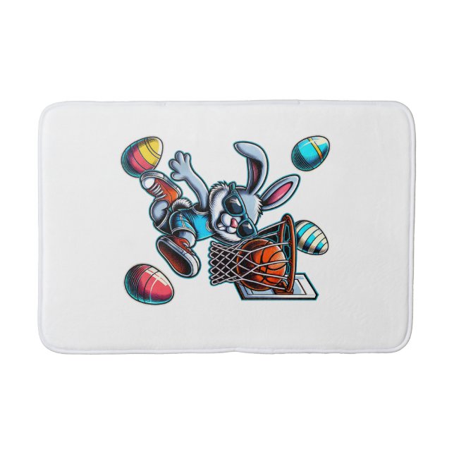 Frohe Ostern Basketball Jungen Osterhase Lustig Ea Badematte (Vorderseite)