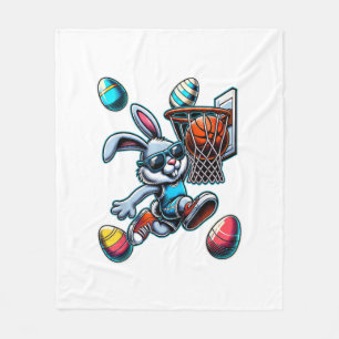 Frohe Ostern Basketball Jungen Osterhase Lustig Ea Fleecedecke