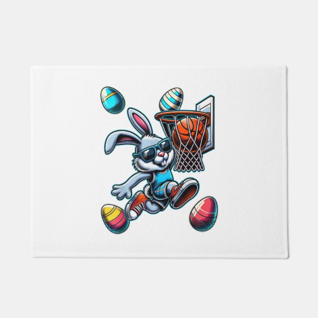 Frohe Ostern Basketball Jungen Osterhase Lustig Ea Fußmatte (Vorderseite)