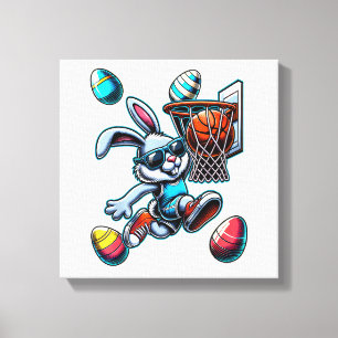 Frohe Ostern Basketball Jungen Osterhase Lustig Ea Leinwanddruck