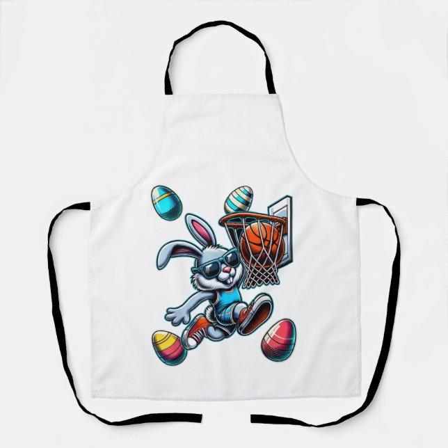 Frohe Ostern Basketball Jungen Osterhase Lustig Ea Schürze (Vorderseite)