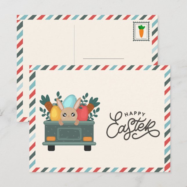 Frohe Ostern Bauernmarkt Postkarte (Vorne/Hinten)