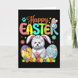 Frohe Ostern Bichon Frise Cosplay Bunny Schokolade Karte